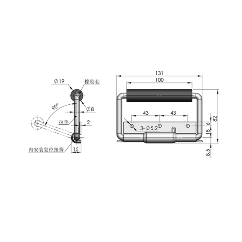 LS504-1 304 stainless steel movable handle with spring automatic return folding handle with heavy load
LS504-1 304 stainless steel movable handle with spring automatic return folding handle with heavy load