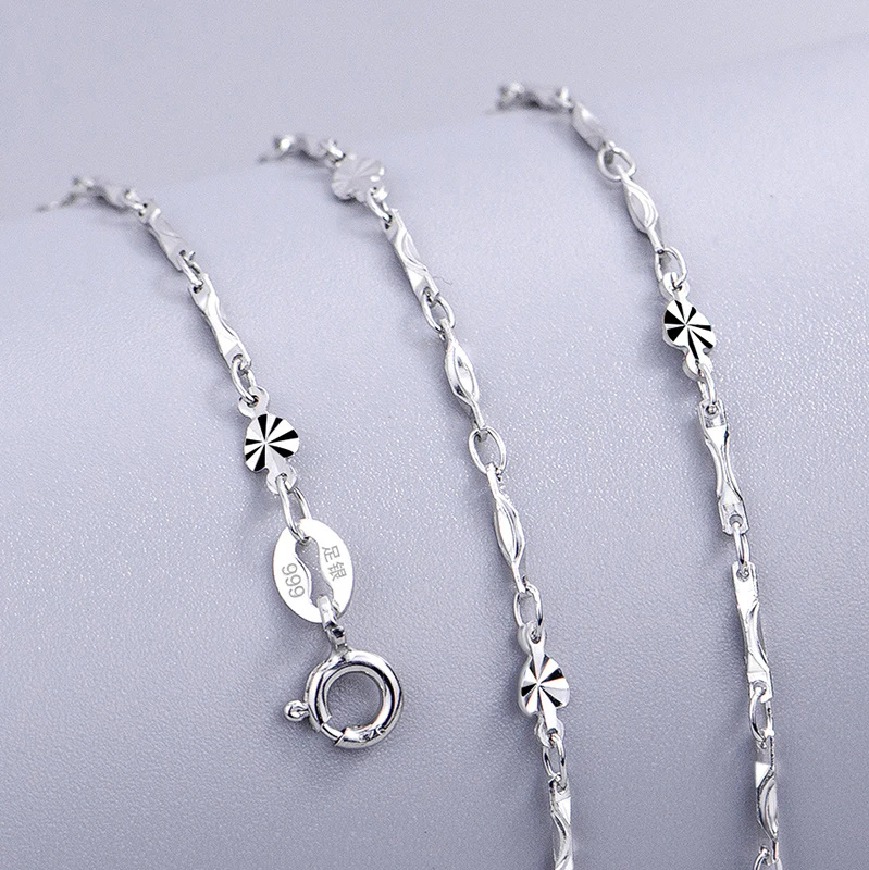 Серебряное ожерелье для женщин S999, серебряное ожерелье без кулона, цепочка до ключицы, в виде слитка цветка, подарок на свадьбу
Серебряное ожерелье для женщин S999, серебряное ожерелье без кулона, цепочка до ключицы, в виде слитка цветка, подарок на свадьбу