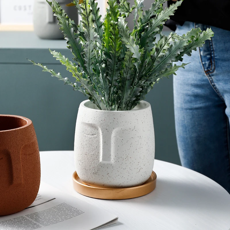 1PCS European Style Ceramic Flower Pot Art Personality Indoor Plant Pot With Hole Home Decoration Portrait Flowerpot
1PCS European Style Ceramic Flower Pot Art Personality Indoor Plant Pot With Hole Home Decoration Portrait Flowerpot