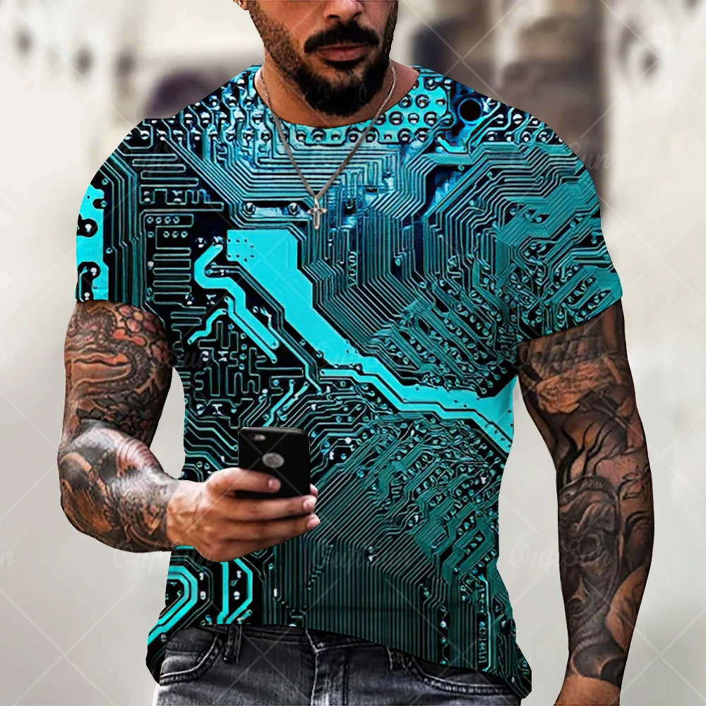 Fashion Electronic Chip Men's 3D Print T-Shirt Summer Hip Hop Short Sleeve Harajuku Punk Style Male Oversized T Shirt Unisex Top
Fashion Electronic Chip Men's 3D Print T-Shirt Summer Hip Hop Short Sleeve Harajuku Punk Style Male Oversized T Shirt Unisex Top