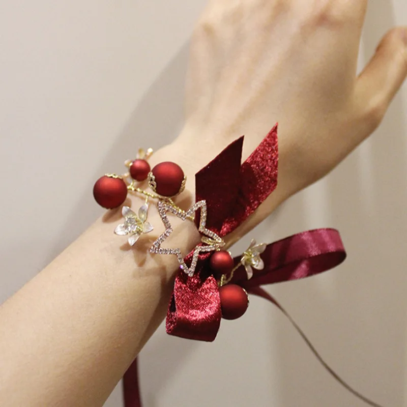 New Fashion Red Glittering Wrist Flower Super Flashing Stars Bride Bridesmaid Sister Ribbon Bracelet Gift Wedding Bridal Jewelry
New Fashion Red Glittering Wrist Flower Super Flashing Stars Bride Bridesmaid Sister Ribbon Bracelet Gift Wedding Bridal Jewelry