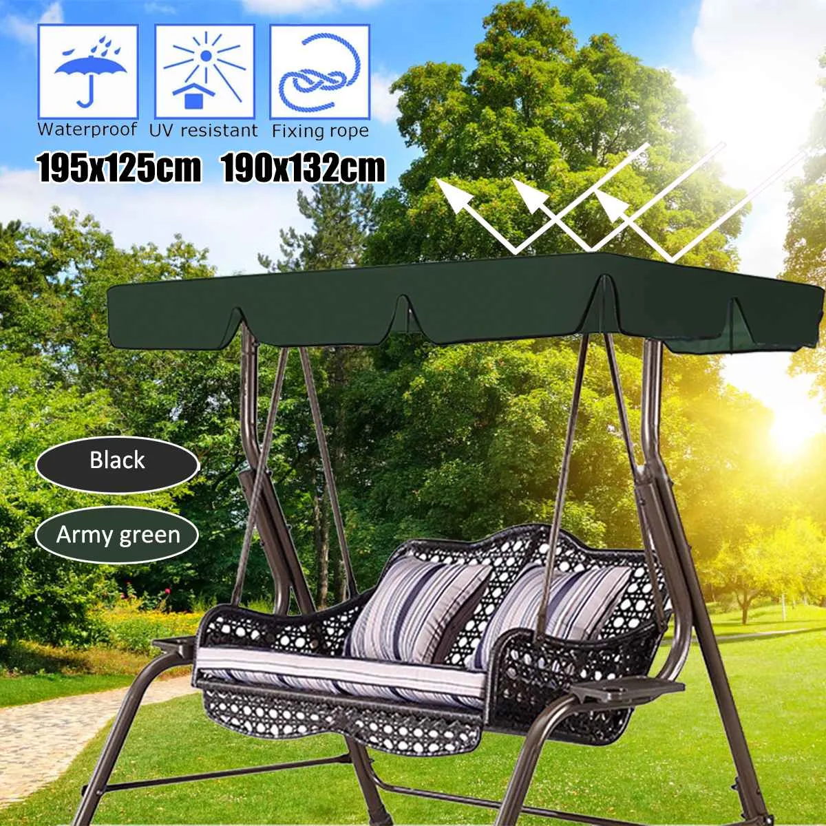 Canopy Swings Seat Cover Garden Outdoor Swing Chair Hammock Canopy Summer Waterproof Canopy Replacement Swing Chair Awning Cover
Canopy Swings Seat Cover Garden Outdoor Swing Chair Hammock Canopy Summer Waterproof Canopy Replacement Swing Chair Awning Cover