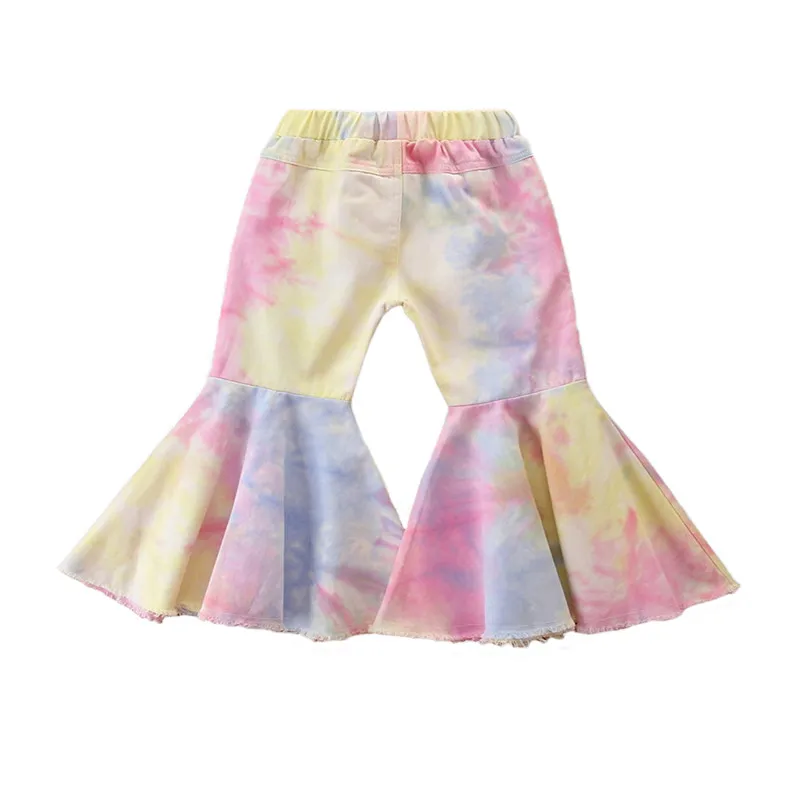 2020 Girls Fashion Tie dye Bell Bottom Pants Stylish Flared Jeans pants toddler Baby children kids Denim Bottom hole Clothes
2020 Girls Fashion Tie dye Bell Bottom Pants Stylish Flared Jeans pants toddler Baby children kids Denim Bottom hole Clothes