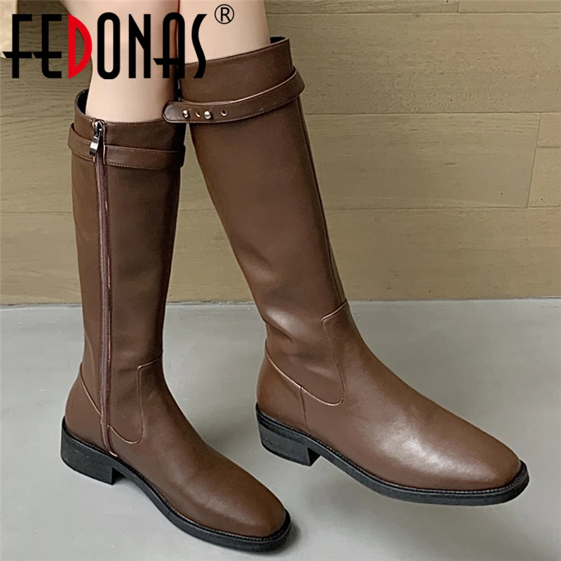 FEDONAS Popular Neutral Rivets Women Knee High Boots Genuine Leather Autumn Winter Working Casual Thick Heels Shoes Woman Newest
FEDONAS Popular Neutral Rivets Women Knee High Boots Genuine Leather Autumn Winter Working Casual Thick Heels Shoes Woman Newest