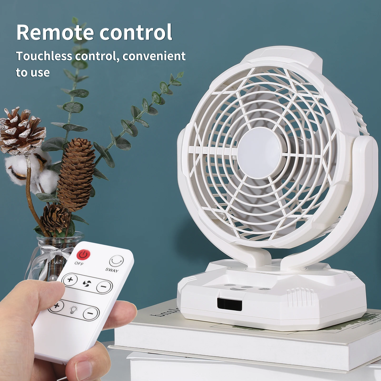 Remote Control LED Fan Light USB Rechargeable 4*1800mAh Battery 3 Speeds Lamp Desktop Fan for Living Room Table Lamp Light-ing
Remote Control LED Fan Light USB Rechargeable 4*1800mAh Battery 3 Speeds Lamp Desktop Fan for Living Room Table Lamp Light-ing
