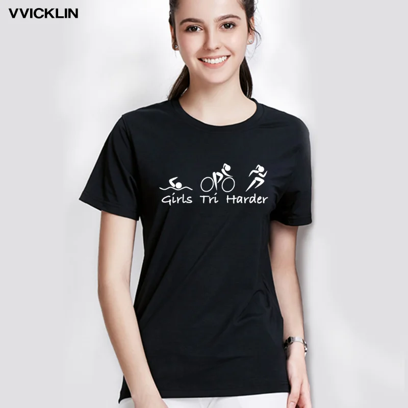 Funny Triathlon Girls Tri Harder Print T Shirt 2021 Fashion Women's Summer Cotton Short Sleeve Tshirt Female Casual O-neck Tops
Funny Triathlon Girls Tri Harder Print T Shirt 2021 Fashion Women's Summer Cotton Short Sleeve Tshirt Female Casual O-neck Tops