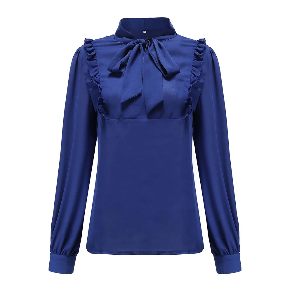 Fashion Women Autumn Winter Elegant Shirt Top Solid Long Sleeve Lace Up Bow Ruffle Office Lady Female Shirt
Fashion Women Autumn Winter Elegant Shirt Top Solid Long Sleeve Lace Up Bow Ruffle Office Lady Female Shirt