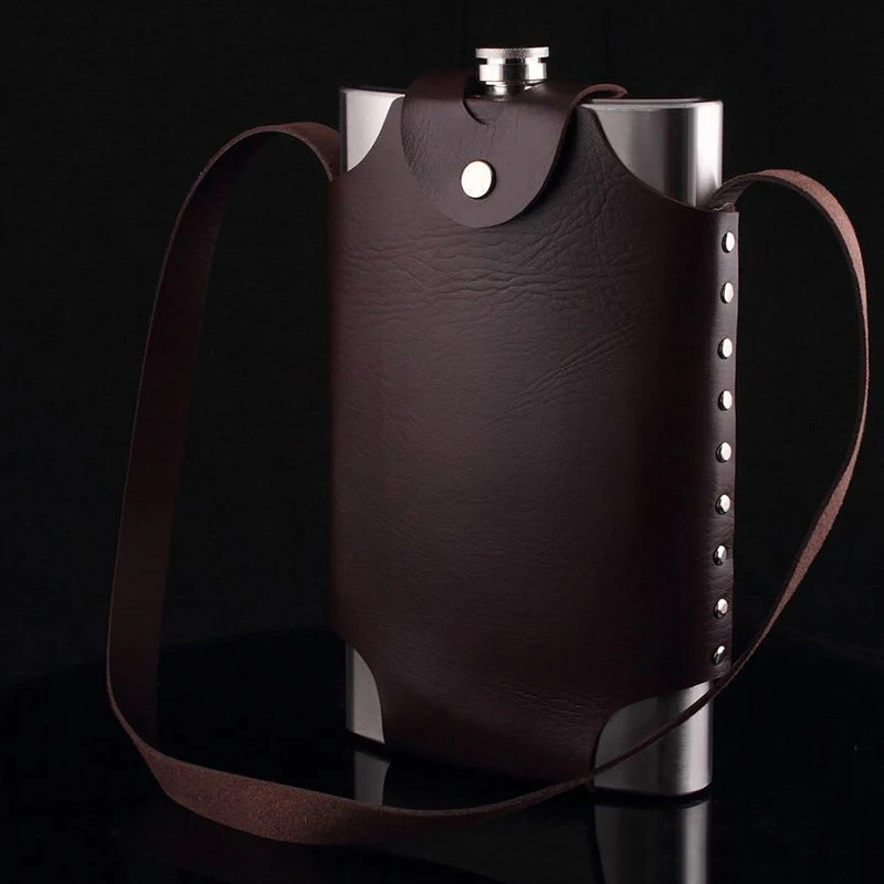 Stainless Steel Big 64oz/1800ml Outdoor Portable Flagon Wine Pot Metal Bottle Hip Flask+Leather Cover Bag Alcohol Pot Bottle
Stainless Steel Big 64oz/1800ml Outdoor Portable Flagon Wine Pot Metal Bottle Hip Flask+Leather Cover Bag Alcohol Pot Bottle