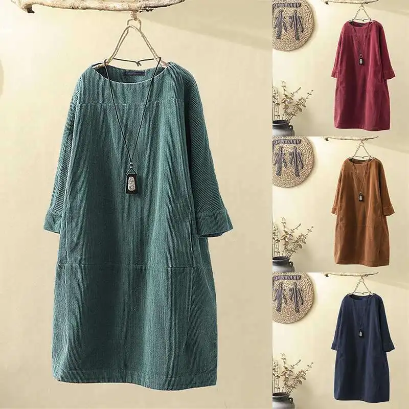 Casual Vintage Solid shirt for Women Three-quarter Sleeve Corduroy Pullover Plus-sized Tops Women's Clothing Autumn Spring Retro
Casual Vintage Solid shirt for Women Three-quarter Sleeve Corduroy Pullover Plus-sized Tops Women's Clothing Autumn Spring Retro