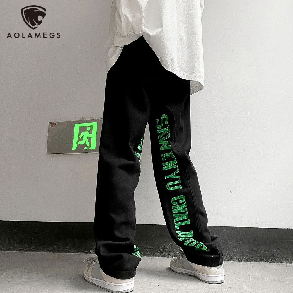 Aolamegs Jeans Men Green Letter Embroidery Elastic Waist Denim Pants Couple Trouser Casual Harajuku Fashion Oversized Streetwear
Aolamegs Jeans Men Green Letter Embroidery Elastic Waist Denim Pants Couple Trouser Casual Harajuku Fashion Oversized Streetwear