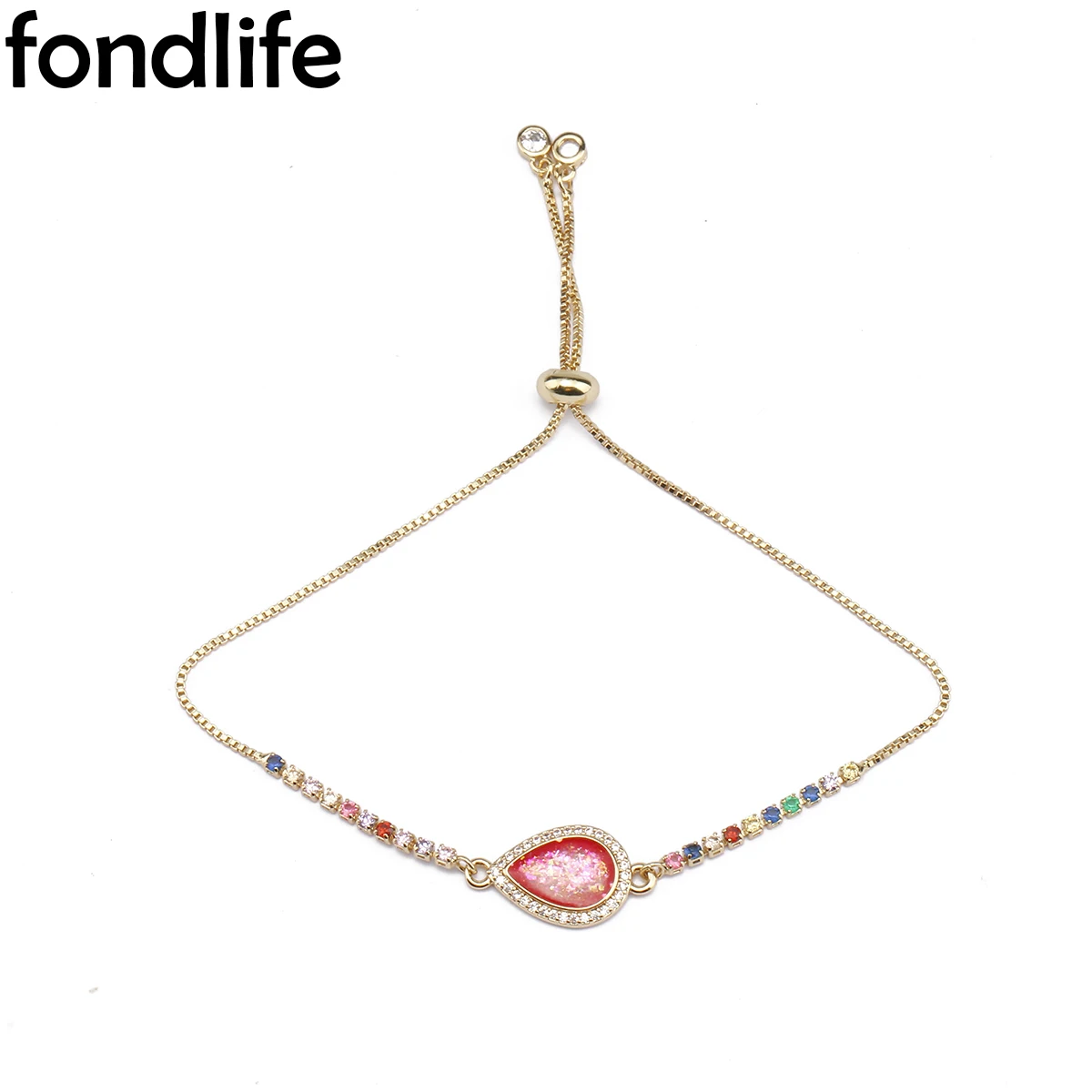Trendy Cubic Zirconia Lucky Synthetic Red Opal Water Drop Shaped Pendant Bangle Fit Women Gold Plated Bracelet Delicate Jewelry
Trendy Cubic Zirconia Lucky Synthetic Red Opal Water Drop Shaped Pendant Bangle Fit Women Gold Plated Bracelet Delicate Jewelry