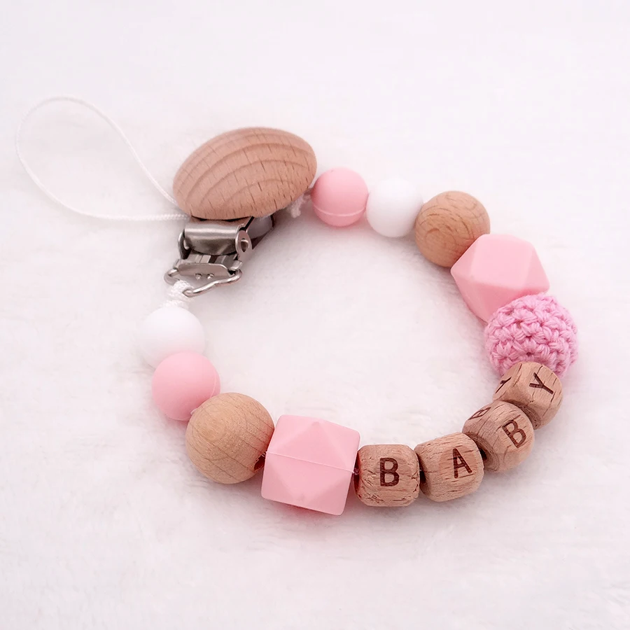 New Free Personalized Name Silicone Wood Pacifier Clips Safe Teething Chain Baby Teether Eco-friendly Dummy Clips Holder
New Free Personalized Name Silicone Wood Pacifier Clips Safe Teething Chain Baby Teether Eco-friendly Dummy Clips Holder