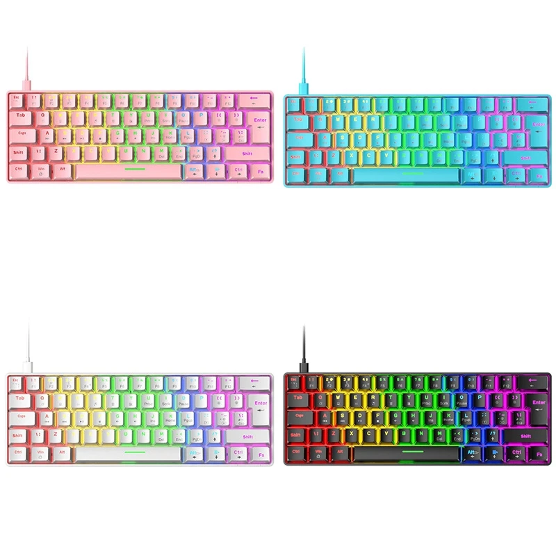 ZIYOU LANG Wired Gaming Mechanical Keyboard With 18 Cool RGB Lighting Effects 62-Key Keyboard For Gamers/PC/Laptops
ZIYOU LANG Wired Gaming Mechanical Keyboard With 18 Cool RGB Lighting Effects 62-Key Keyboard For Gamers/PC/Laptops