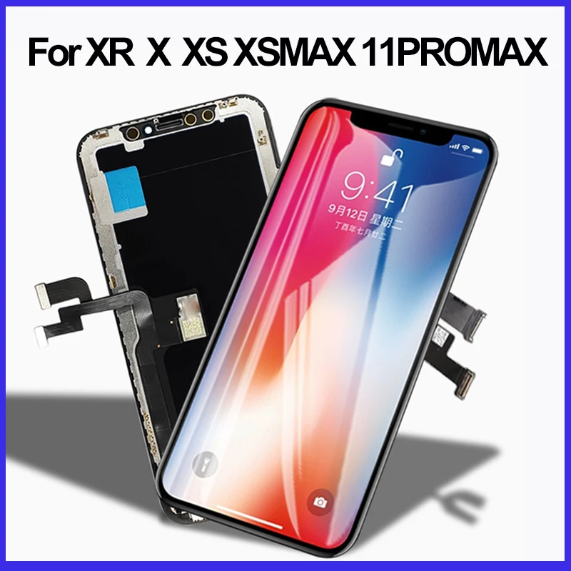 

100% Tested For Iphone X XS XSmax XR 11 11pro 11promax LCD Display Touch Screen Digitizer Assembly For iPhone X Pantalla OLED