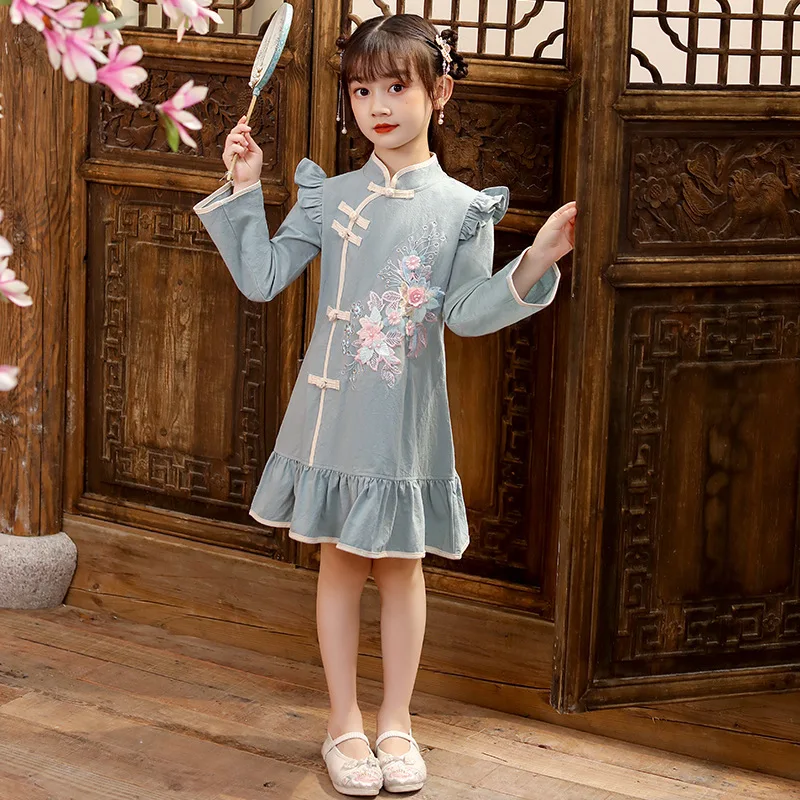 Lovely Flower Girls Dresses Kids Cheongsam Dresse Baby Girl Elegant Qipao Clothes Traditional Chinese New Year Dress
Lovely Flower Girls Dresses Kids Cheongsam Dresse Baby Girl Elegant Qipao Clothes Traditional Chinese New Year Dress