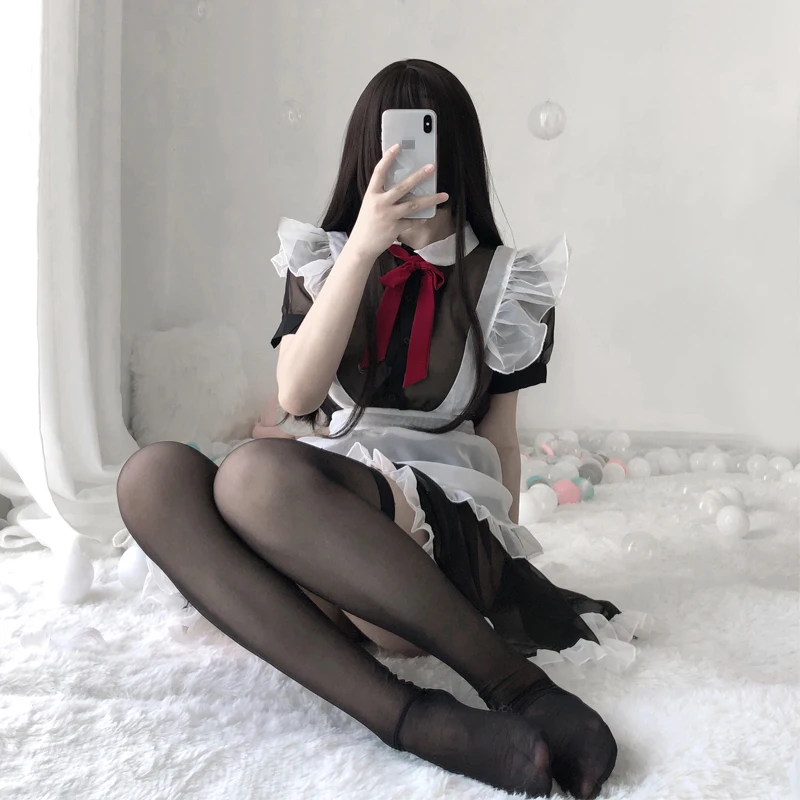 Sexy Erotic Lingerie Uniform Temptation Classic Black Maid Costume CutePerspective Net Yarn Maid Apron Halloween Cosplay Uniform
Sexy Erotic Lingerie Uniform Temptation Classic Black Maid Costume CutePerspective Net Yarn Maid Apron Halloween Cosplay Uniform