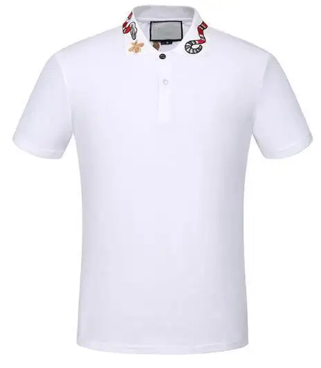 

2021 summer new Italy Brand Designer Medusa Polo Shirts Men Fashion embroidery Snake Tiger Neck Print Luxury Casual Cotton