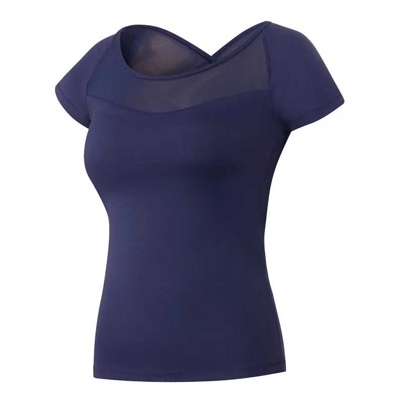 Women's Yoga Chest Pad Tops Cross Solid Color Nylon High Stretch Quick-Drying Short Sleeve Yoga Wear Sportswear 2021
Women's Yoga Chest Pad Tops Cross Solid Color Nylon High Stretch Quick-Drying Short Sleeve Yoga Wear Sportswear 2021