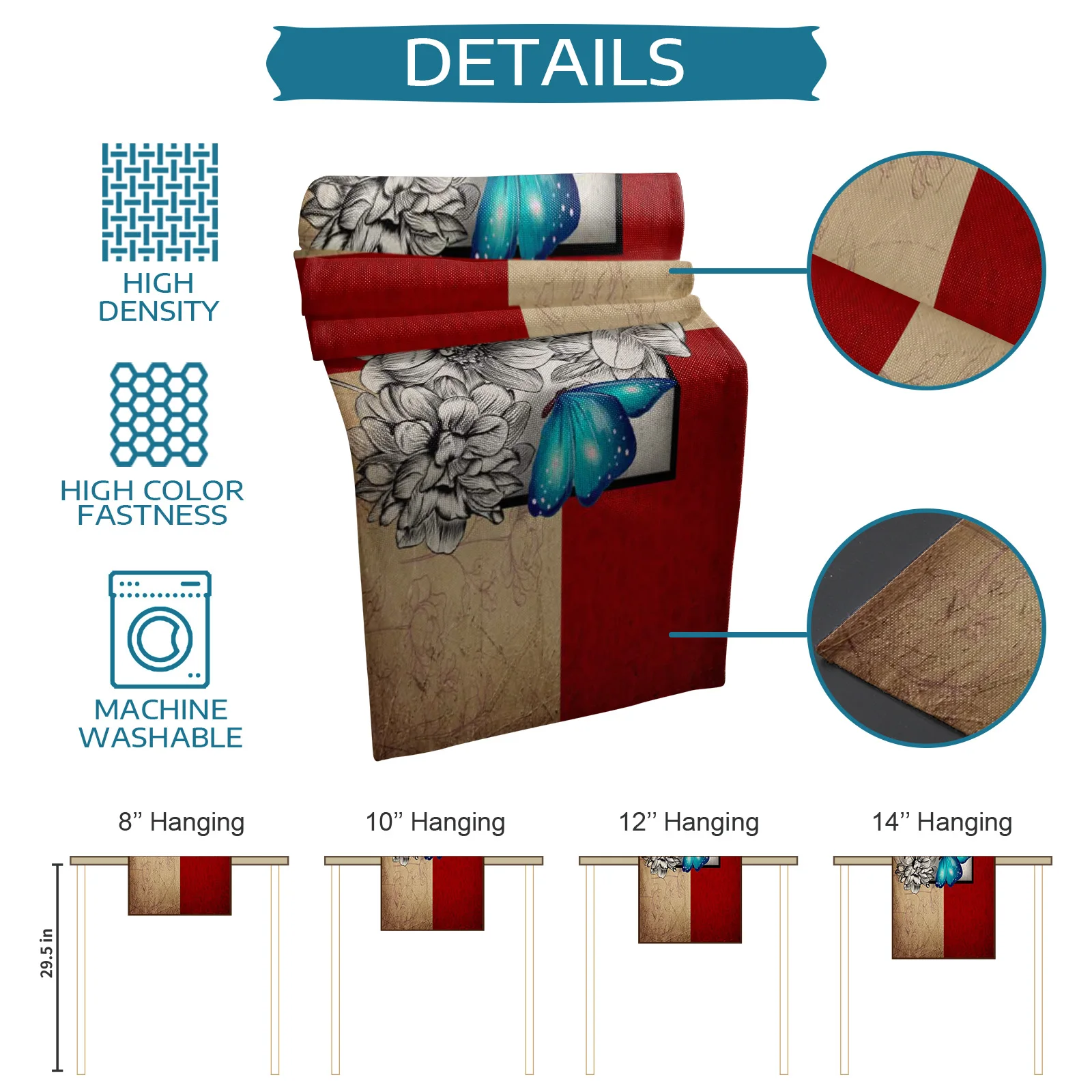 Butterfly Flower Retro Table Runner Modern Party Dining Table Runner Wedding Table Decor Tablecloth and Placemats
Butterfly Flower Retro Table Runner Modern Party Dining Table Runner Wedding Table Decor Tablecloth and Placemats