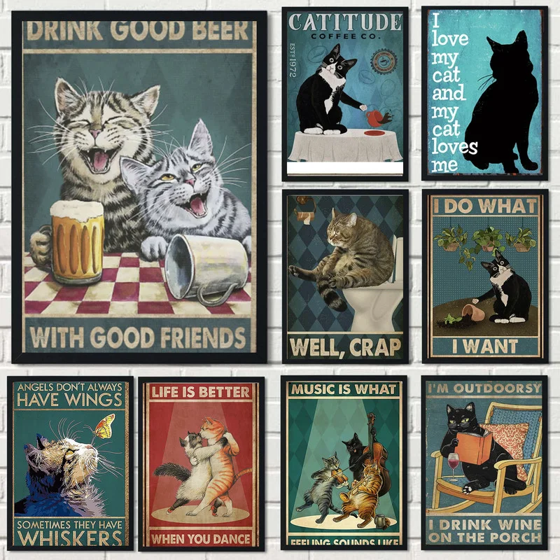 CUTE CAT Before Coffee After Canvas Painting Cat Poster Print Vintage Tin Metal Sign Bar Club Cafe Garage Wall Farm Art Decor
CUTE CAT Before Coffee After Canvas Painting Cat Poster Print Vintage Tin Metal Sign Bar Club Cafe Garage Wall Farm Art Decor
