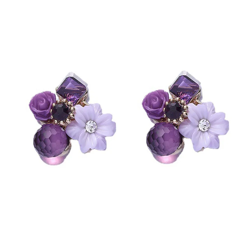 Rose Flower Earrings Stud Wholesale Resin Bouquet Purple Vintage Delicate Charm Amethyst Elegant Jewelry For Women 2021 New
Rose Flower Earrings Stud Wholesale Resin Bouquet Purple Vintage Delicate Charm Amethyst Elegant Jewelry For Women 2021 New