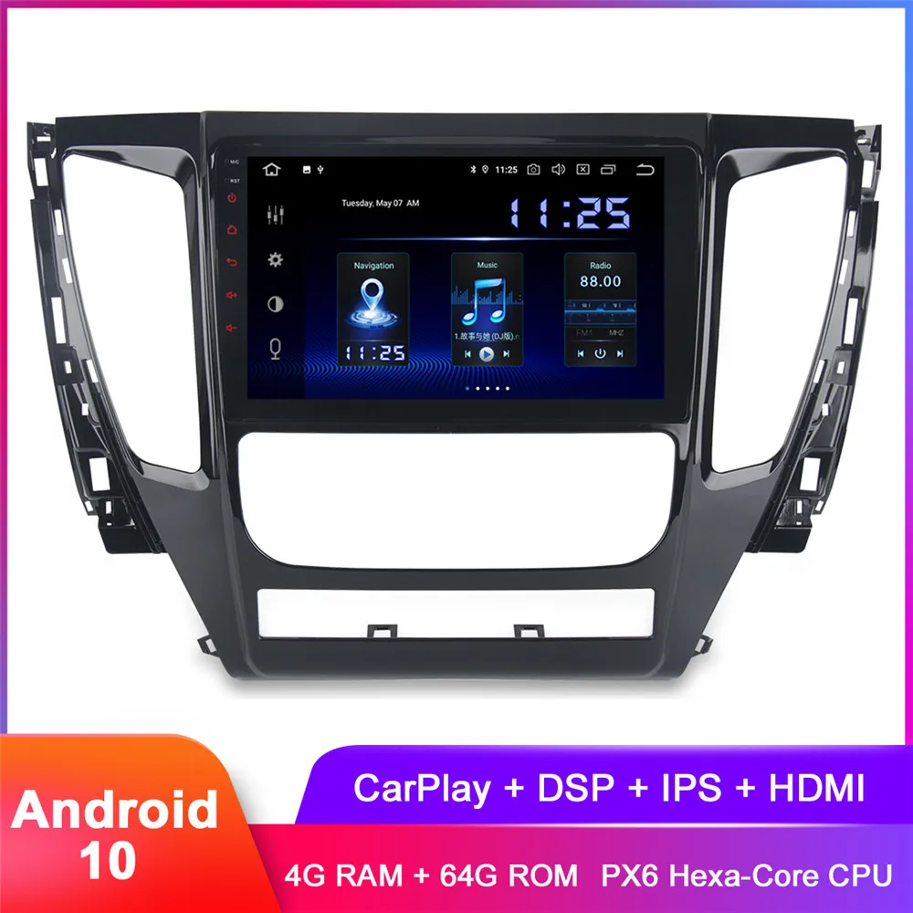 Автомобильное стерео устройство Dasaita 9 дюймов IPS Android 10 GPS для Pajero Sport 2016 + In Dash