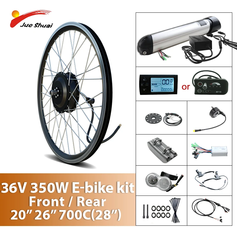 Duty Free 36V 350W eBike conversion Kit with LCD/LED Display 10AH Lithium Battery Electric Bike Hub Motor Front Rear Wheel Kit
Duty Free 36V 350W eBike conversion Kit with LCD/LED Display 10AH Lithium Battery Electric Bike Hub Motor Front Rear Wheel Kit
