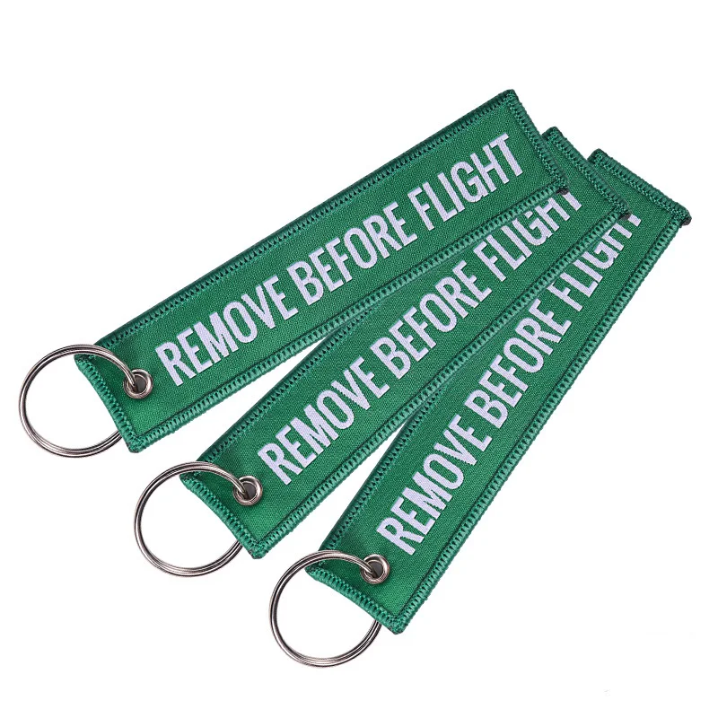 13*3CM Fashion Remove Before Flight Tags Keychain Keyring Rectangle Polyester Embroidery Message Multicolor 
13*3CM Fashion Remove Before Flight Tags Keychain Keyring Rectangle Polyester Embroidery Message Multicolor