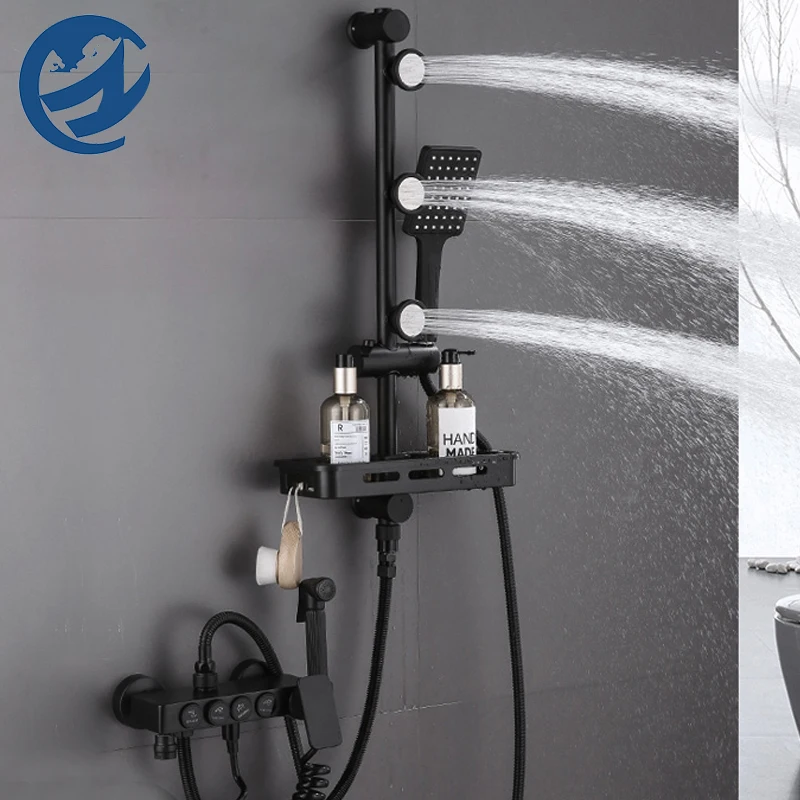 Black Thermostatic Bathtub Shower Faucet Bathroom Faucet Tap Brass Shower Faucet Spout Faucet Lifting Rod Back Massage Faucet
Black Thermostatic Bathtub Shower Faucet Bathroom Faucet Tap Brass Shower Faucet Spout Faucet Lifting Rod Back Massage Faucet