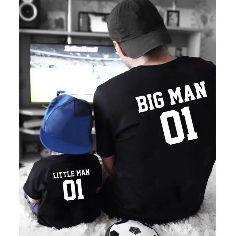Одинаковая одежда для семьи модная футболка больших мальчиков наряды отца сына