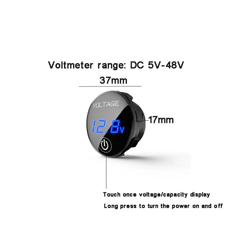 Car Motorcycle DC 5V-48V LED Panel Digital Voltage Meter Battery Capacity Display Voltmeter with Touch ON OFF Switch
Car Motorcycle DC 5V-48V LED Panel Digital Voltage Meter Battery Capacity Display Voltmeter with Touch ON OFF Switch