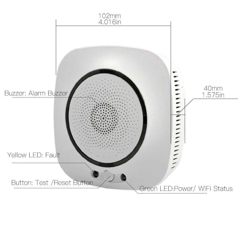 WiFi Smart Gas Leakage Fire Security Detector Gas Combustible Alarm Sensor Smart Life Tuya App Control Home Security System
WiFi Smart Gas Leakage Fire Security Detector Gas Combustible Alarm Sensor Smart Life Tuya App Control Home Security System