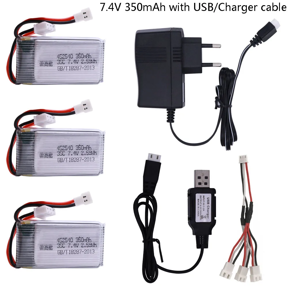 Аккумулятор Lipo 7 4 В 350 мАч 2S с зарядным устройством для MJX X401H X402 JXD 515 Вт в|Детали и