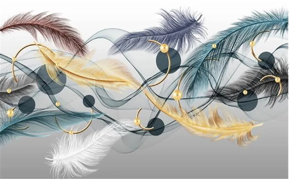 Custom 3D Wallpaper Mural Nordic Modern Feather Abstract Smoke Small Fresh Living Room Mural Wallpaper 
Custom 3D Wallpaper Mural Nordic Modern Feather Abstract Smoke Small Fresh Living Room Mural Wallpaper