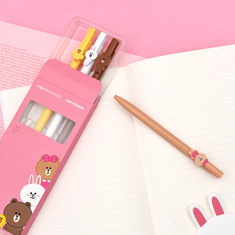 Kaco Line Friends Cute Gel Pen 4pcs/Pack 0.5MM Black Ink Sign Pens Write Smoothly For Office School Office Stationery Pens
Kaco Line Friends Cute Gel Pen 4pcs/Pack 0.5MM Black Ink Sign Pens Write Smoothly For Office School Office Stationery Pens