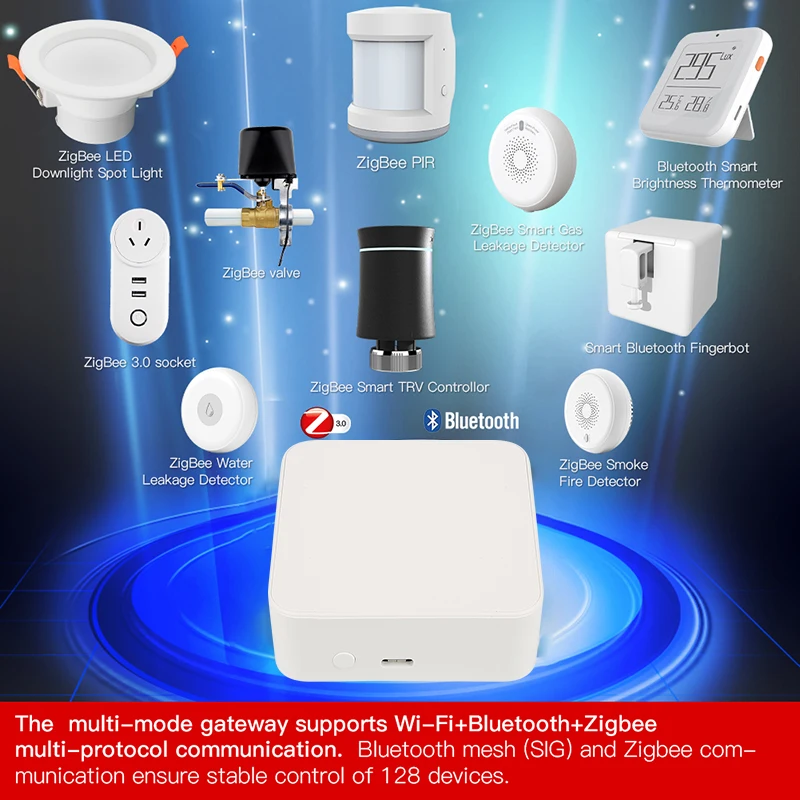2021 TUYA Multimode Smart Home Gateway WiFi+Bluetooth+Zigbee Mesh Hub Tuya/smart Life Voice Control Support Alexa Google Home
2021 TUYA Multimode Smart Home Gateway WiFi+Bluetooth+Zigbee Mesh Hub Tuya/smart Life Voice Control Support Alexa Google Home