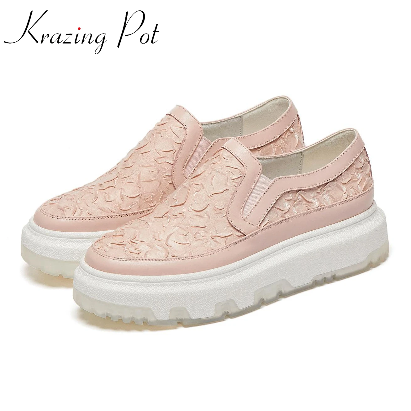 Кроссовки Krazing Pot из воловьей кожи, без застежки, на плоской платформе, круглый носок, кожаные, вулканизированные, всесезонные, белые, L11 
Кроссовки Krazing Pot из воловьей кожи, без застежки, на плоской платформе, круглый носок, кожаные, вулканизированные, всесезонные, белые, L11