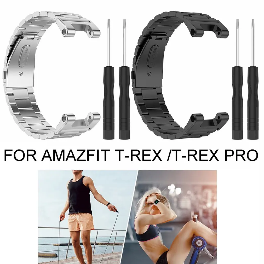 Metal Band Replacement Straps For Huami Amazfit T-Rex Pro Smart Watch Bracelet Stainless Steel Wrist Strap Double-snap
Metal Band Replacement Straps For Huami Amazfit T-Rex Pro Smart Watch Bracelet Stainless Steel Wrist Strap Double-snap