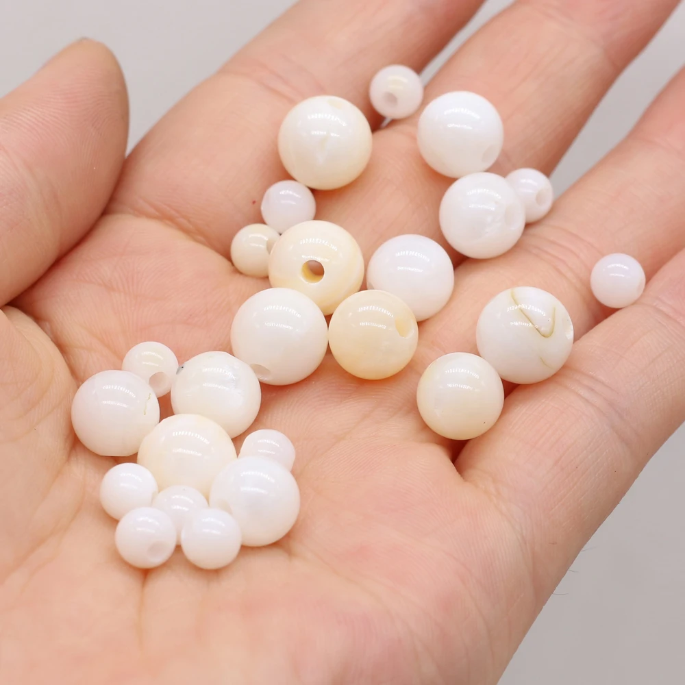 10pcs Natural Round Shell Beads 2.5mm Hole White Loose Beads for Making Jewelry Necklace Bracelet Accessories Size 6 8 10mm
10pcs Natural Round Shell Beads 2.5mm Hole White Loose Beads for Making Jewelry Necklace Bracelet Accessories Size 6 8 10mm