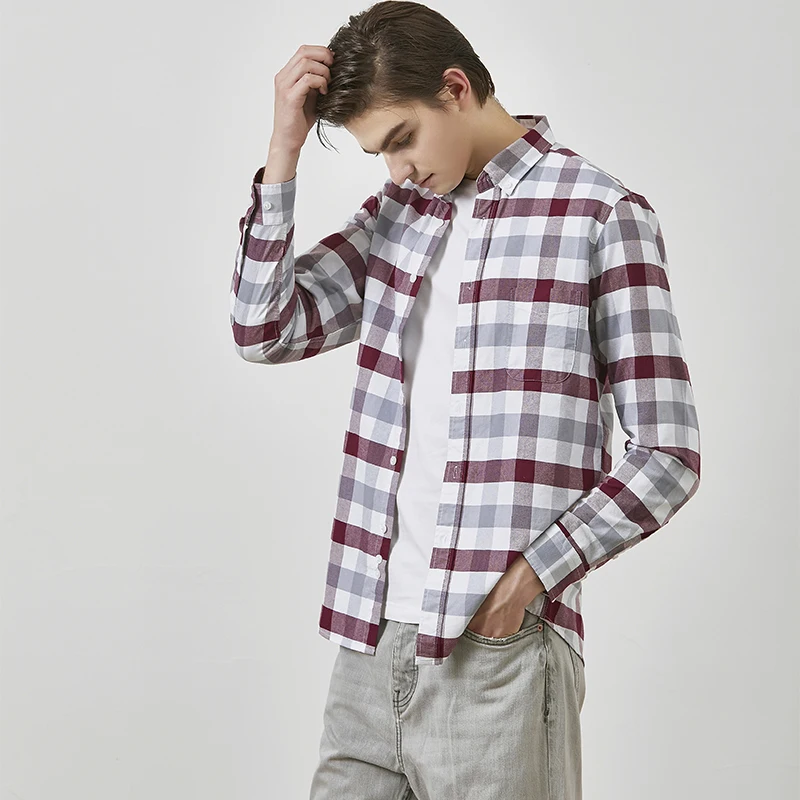 100% Cotton Shirts Men Soft Comfort 2021 Spring Long Sleeve Shirt Korean Plaid Slim Fit Blouse Homme Men's Clothing Streetwear
100% Cotton Shirts Men Soft Comfort 2021 Spring Long Sleeve Shirt Korean Plaid Slim Fit Blouse Homme Men's Clothing Streetwear