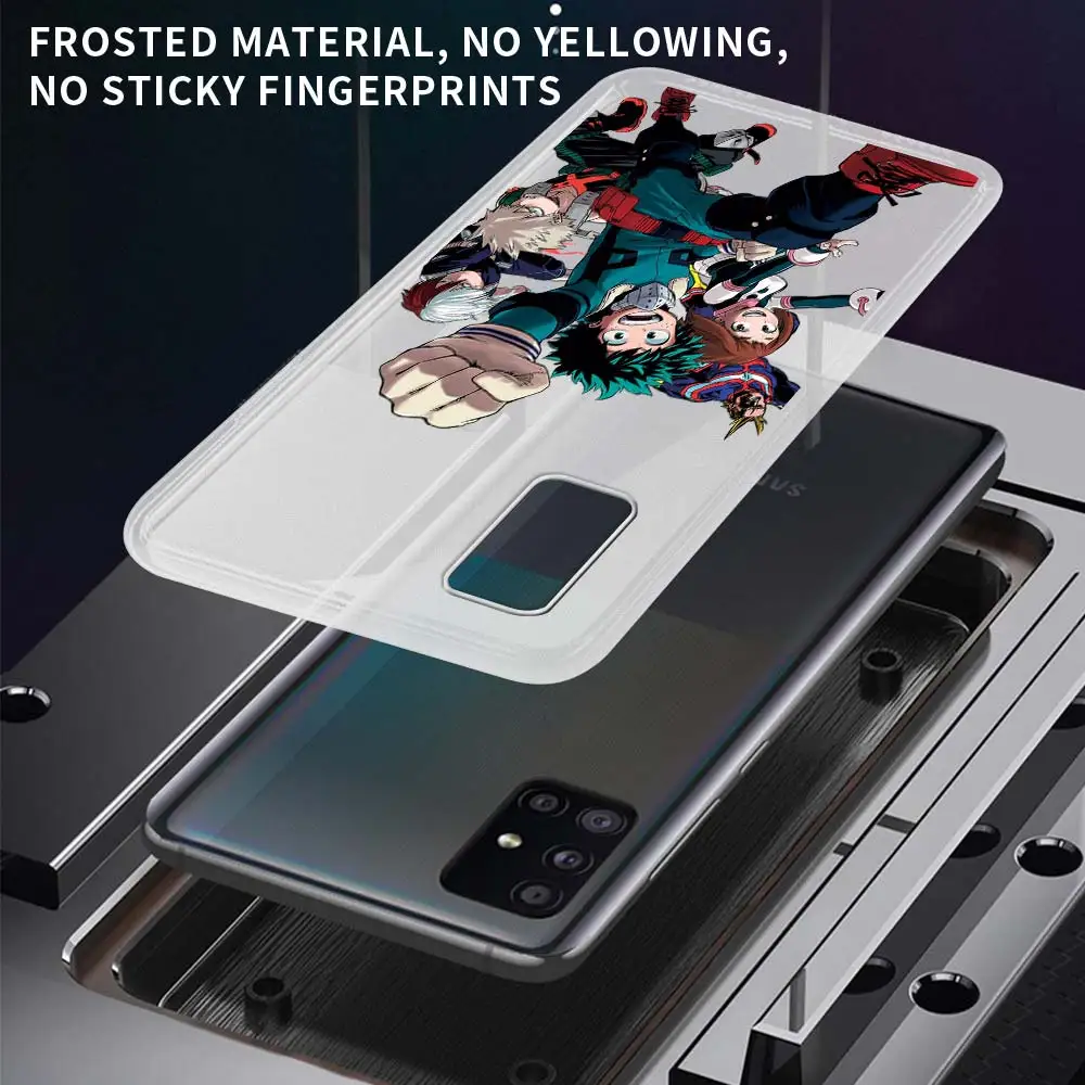 Matte Transparent Phone Case for Samsung A51 A50 A71 A70 A12 A31 A21s A20e A10 Soft TPU Back Cover Coque My Hero Academia Shell
Matte Transparent Phone Case for Samsung A51 A50 A71 A70 A12 A31 A21s A20e A10 Soft TPU Back Cover Coque My Hero Academia Shell