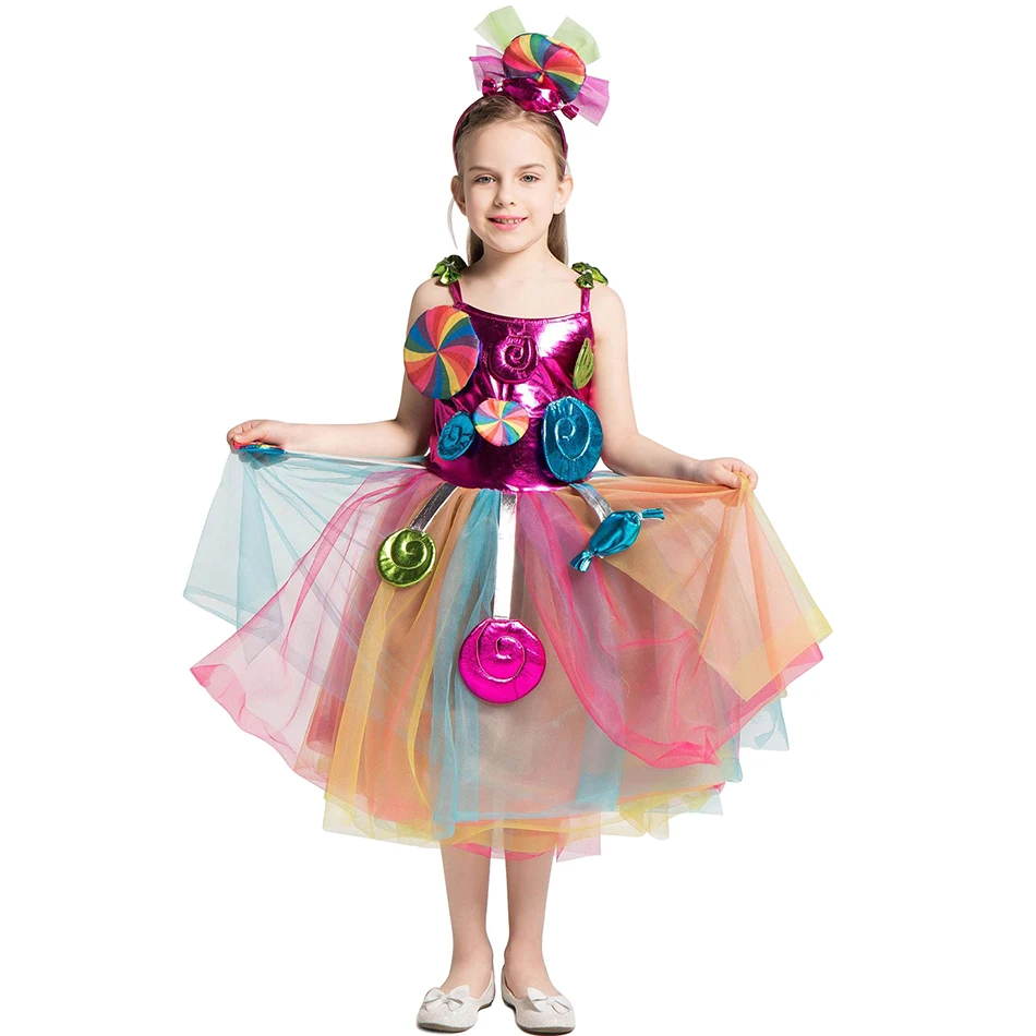 Модное Радужное конфетное платье, красочные шарики, леденец, Детский костюм для косплея на Хэллоуин, летние платья для маленьких девочек 
Модное Радужное конфетное платье, красочные шарики, леденец, Детский костюм для косплея на Хэллоуин, летние платья для маленьких девочек