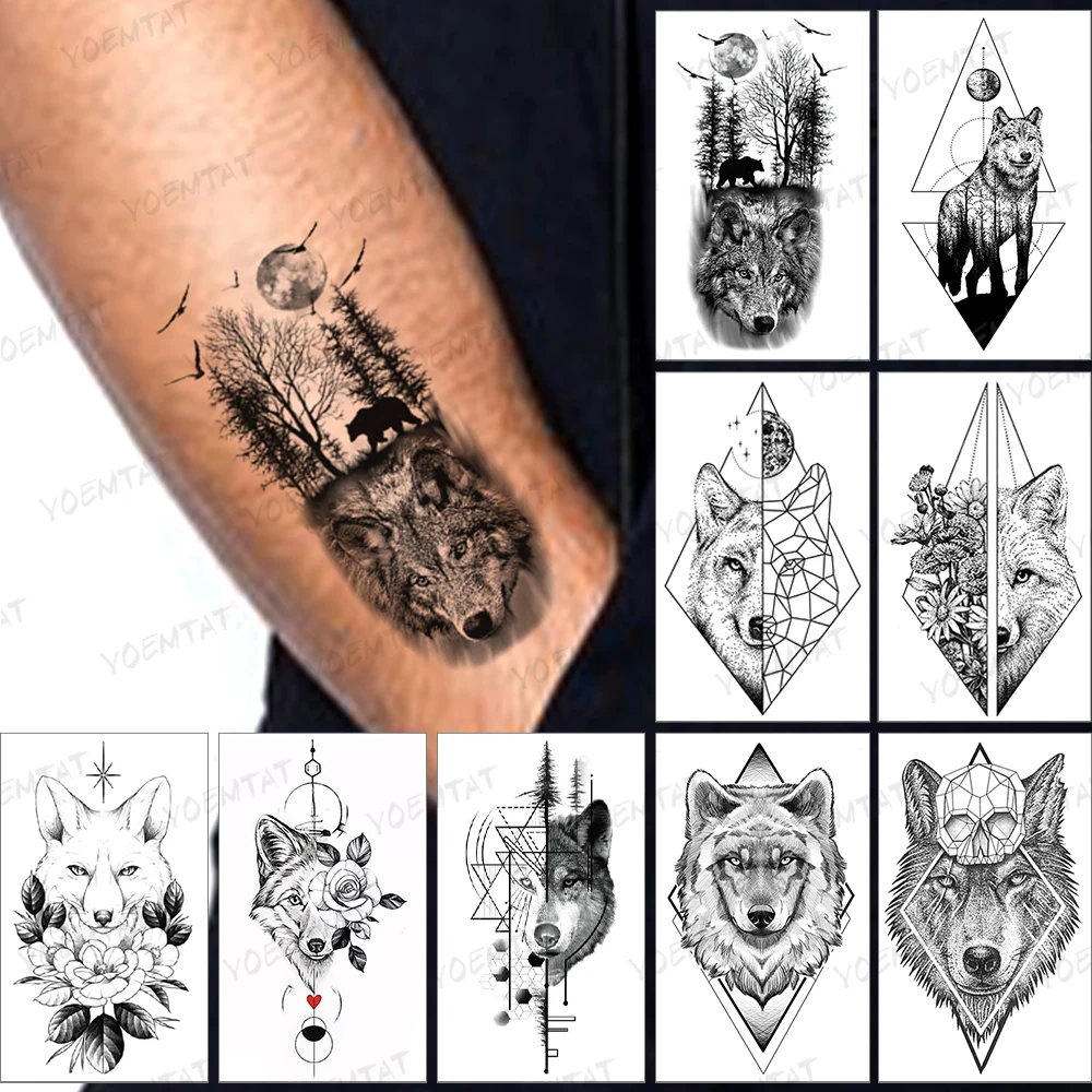 Waterproof Temporary Tattoo Sticker Fake Tatoo Realistic Body Art Black Forest Wolf For Men Women Child Tattoos
Waterproof Temporary Tattoo Sticker Fake Tatoo Realistic Body Art Black Forest Wolf For Men Women Child Tattoos