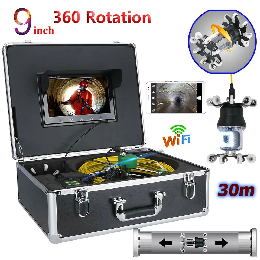 9'' WiFi Pipe Inspection Video Camera Drain Sewer Pipeline Industrial Endoscope support Android/IOS 360 Rotation HD CCD 800 TVL
9'' WiFi Pipe Inspection Video Camera Drain Sewer Pipeline Industrial Endoscope support Android/IOS 360 Rotation HD CCD 800 TVL