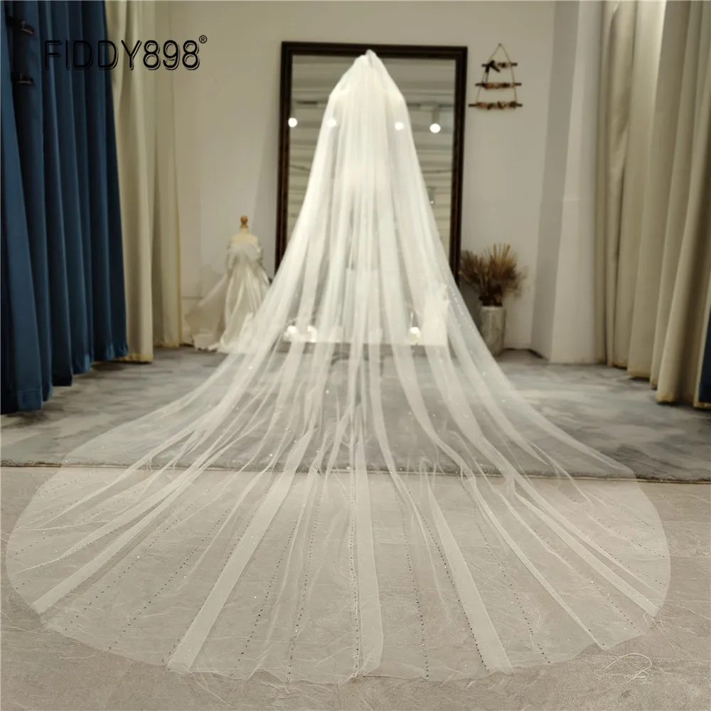 Shining Ivory Long Wedding Veil with Comb Glitter Single Layer Full Beaded Bridal Veils Wedding Accessories Mariage
Shining Ivory Long Wedding Veil with Comb Glitter Single Layer Full Beaded Bridal Veils Wedding Accessories Mariage