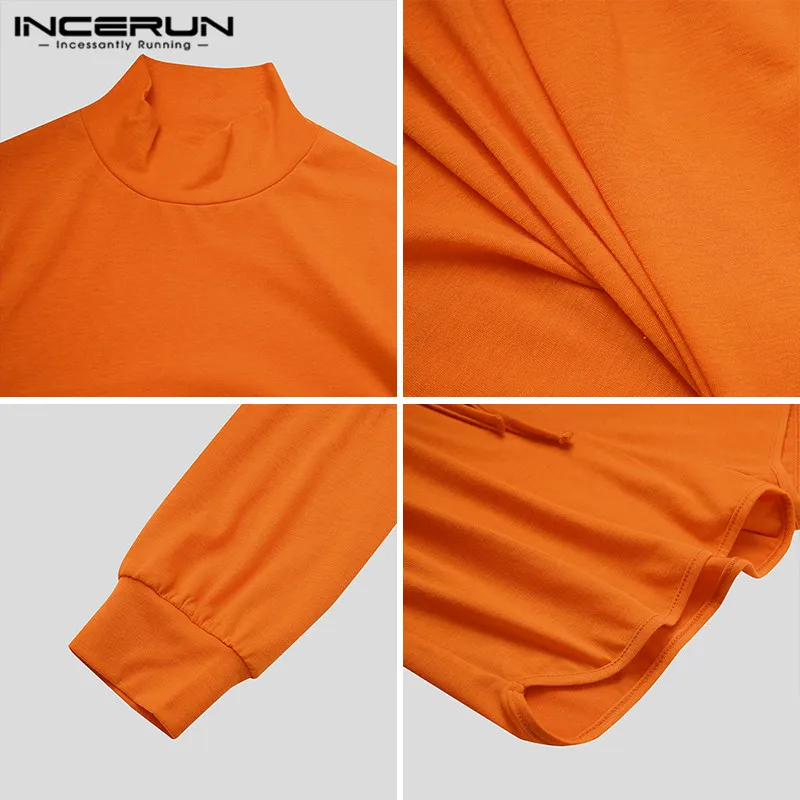 INCERUN Man Sport Suits 2021 Summer Leisure Solid Color Men Sets Fashion Long Sleeve Turtleneck Crop Tops Drawstring Shorts 5XL 
INCERUN Man Sport Suits 2021 Summer Leisure Solid Color Men Sets Fashion Long Sleeve Turtleneck Crop Tops Drawstring Shorts 5XL