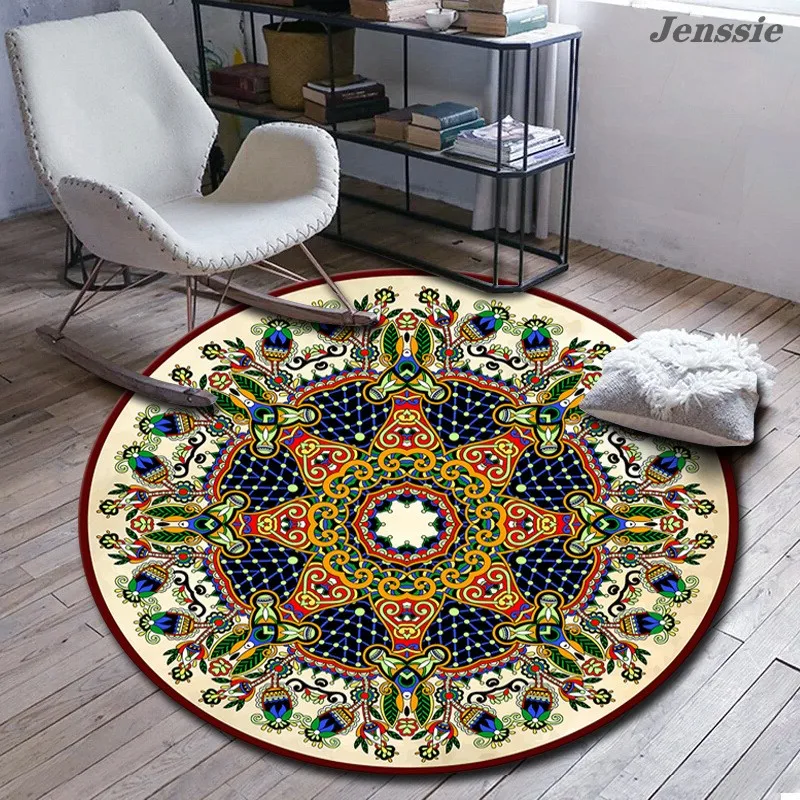 American Style Flower Round Bedroom Rug Ethnic Style Bohemian Round Carpet Room Decoration Dining Rugs Chair Mat Anti-slip
American Style Flower Round Bedroom Rug Ethnic Style Bohemian Round Carpet Room Decoration Dining Rugs Chair Mat Anti-slip