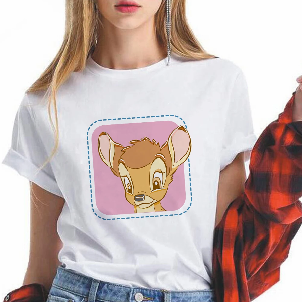 Bambi Print Women T-shirt Cartoon Crewneck White Tshirt Female Hipster Popular Disney Minimalist Animation Short Sleeve Shirts
Bambi Print Women T-shirt Cartoon Crewneck White Tshirt Female Hipster Popular Disney Minimalist Animation Short Sleeve Shirts