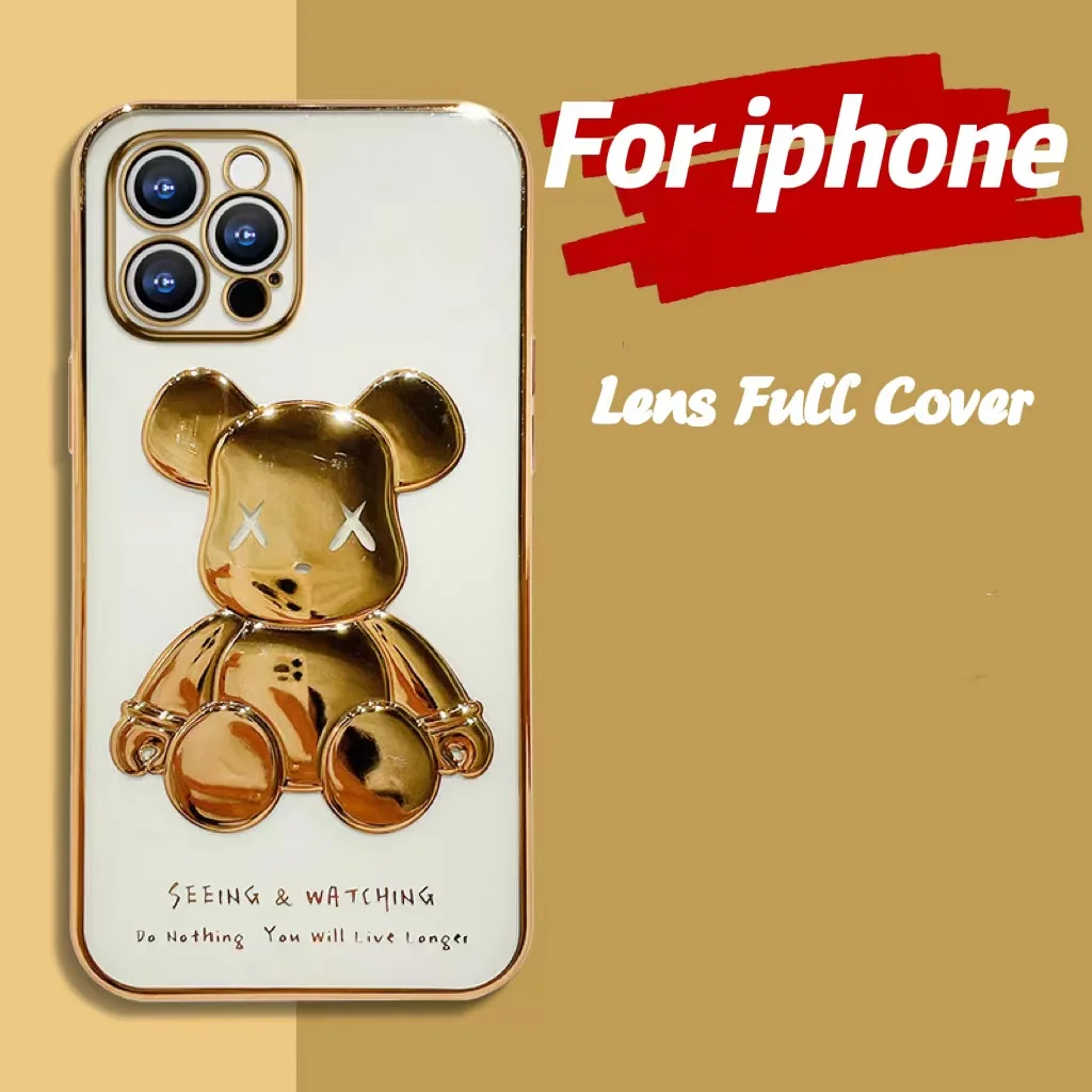 For iPhone 13 12 11 Pro Max X Xs Xr 8 7 Plus SE 2020 Transparent Silicone Lens Protection Cover New Cute Bear Plating Phone Case
For iPhone 13 12 11 Pro Max X Xs Xr 8 7 Plus SE 2020 Transparent Silicone Lens Protection Cover New Cute Bear Plating Phone Case