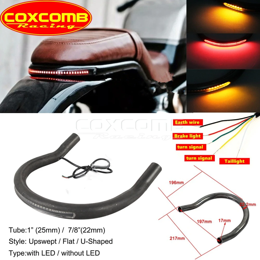 1" 7/8" 22mm 25mm Modified Rear Seat Frame Hoop Loop LED Tail Brake Turn Signal for Honda CB/L Suzuki Yamaha Kawasaki Cafe Racer
1" 7/8" 22mm 25mm Modified Rear Seat Frame Hoop Loop LED Tail Brake Turn Signal for Honda CB/L Suzuki Yamaha Kawasaki Cafe Racer